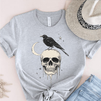 T-Shirt Grey / S Raven Skull T-Shirt