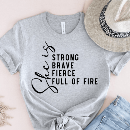 T-Shirt Grey / S She Is Strong T-Shirt