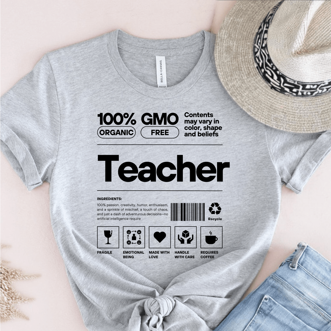 T-Shirt Grey / S Teacher GMO Description T-Shirt