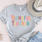 T-Shirt Grey / S Thankful Teacher Pastel Sparks T-Shirt
