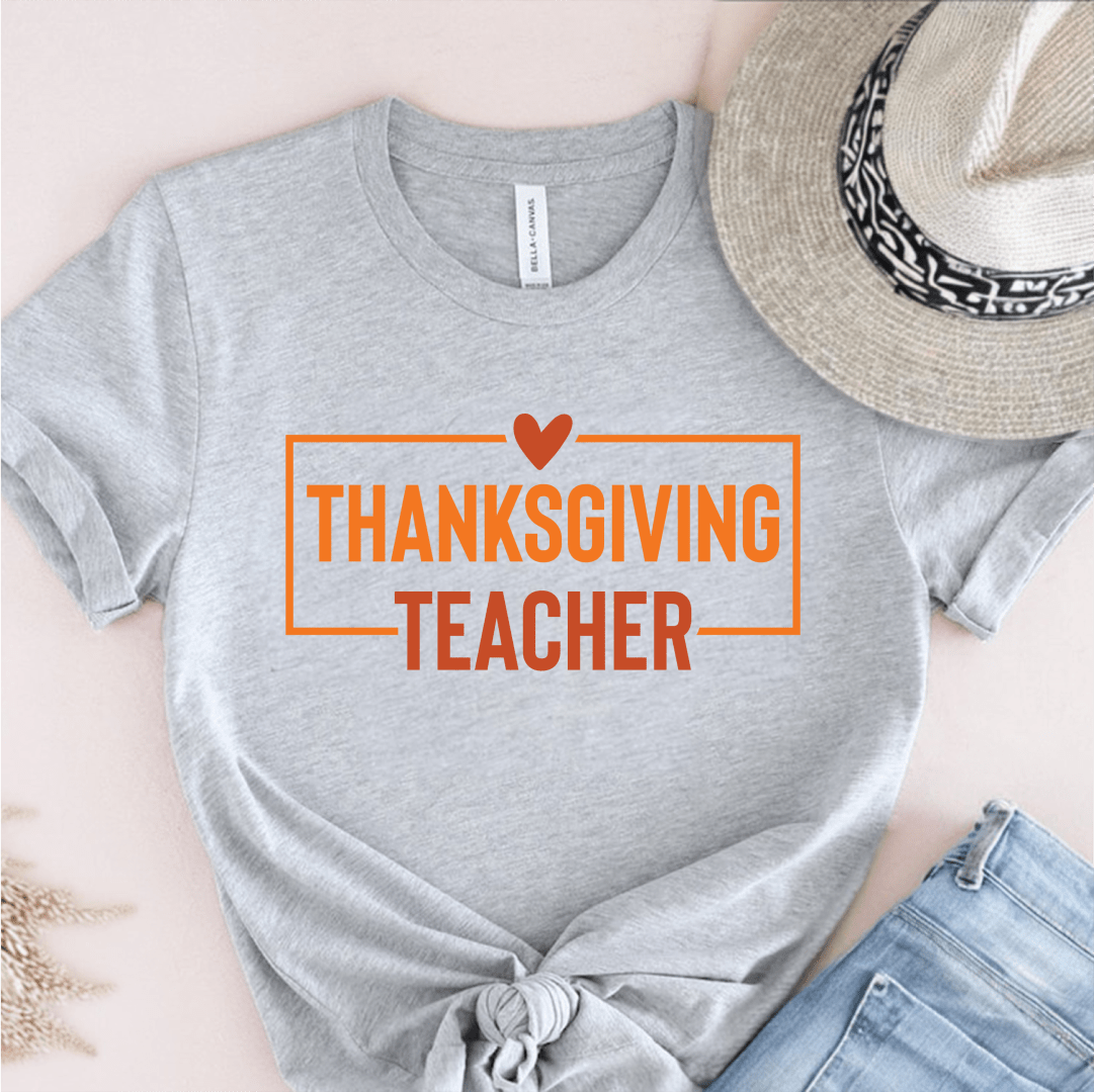 T-Shirt Grey / S Thanksgiving Teacher T-Shirt