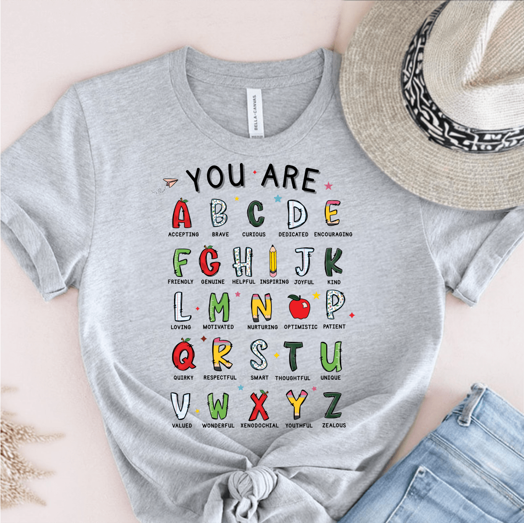 T-Shirt Grey / S You Are Alphabet T-Shirt