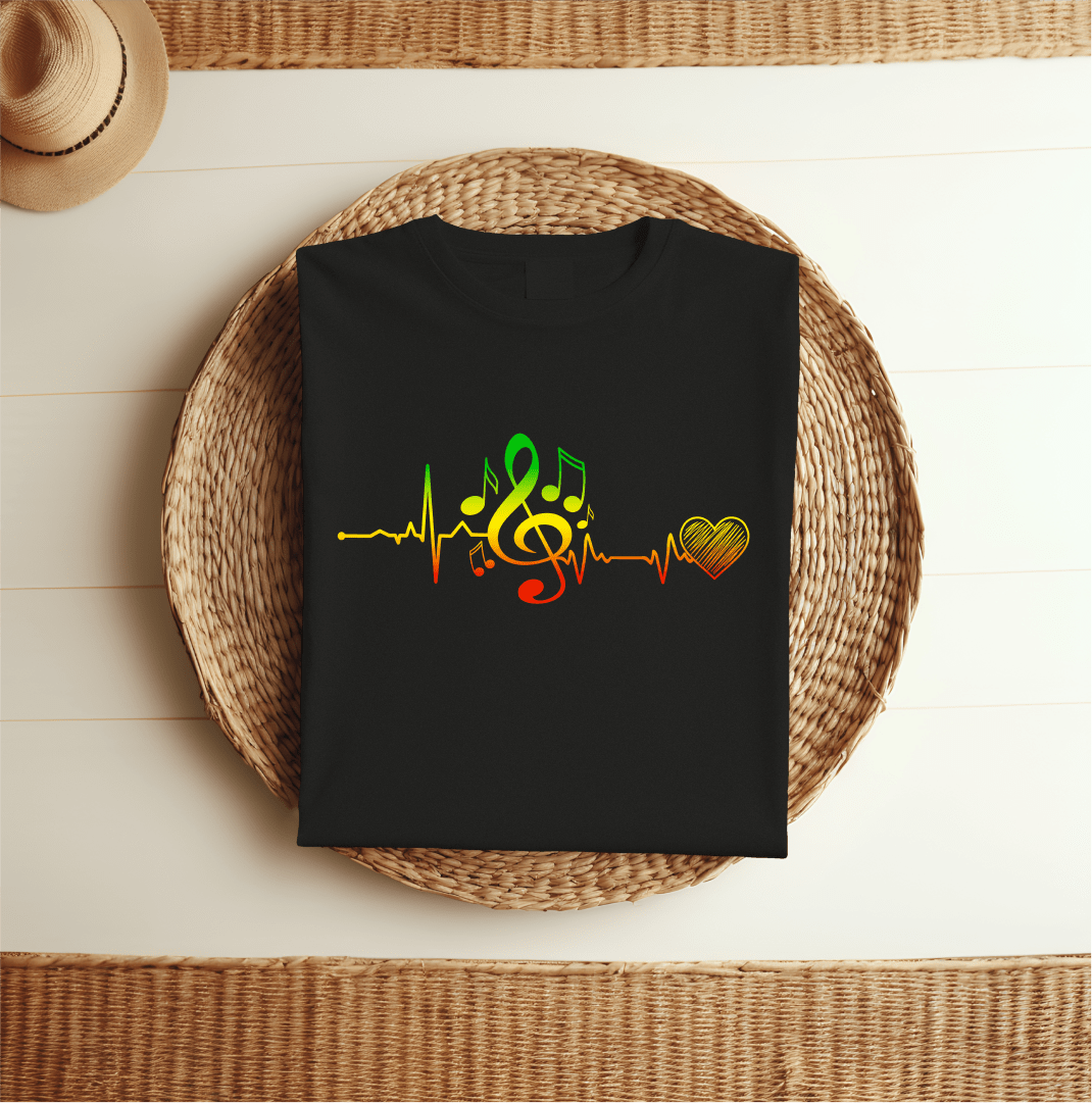 T-Shirt Heartbeat Musical Notes T-Shirt