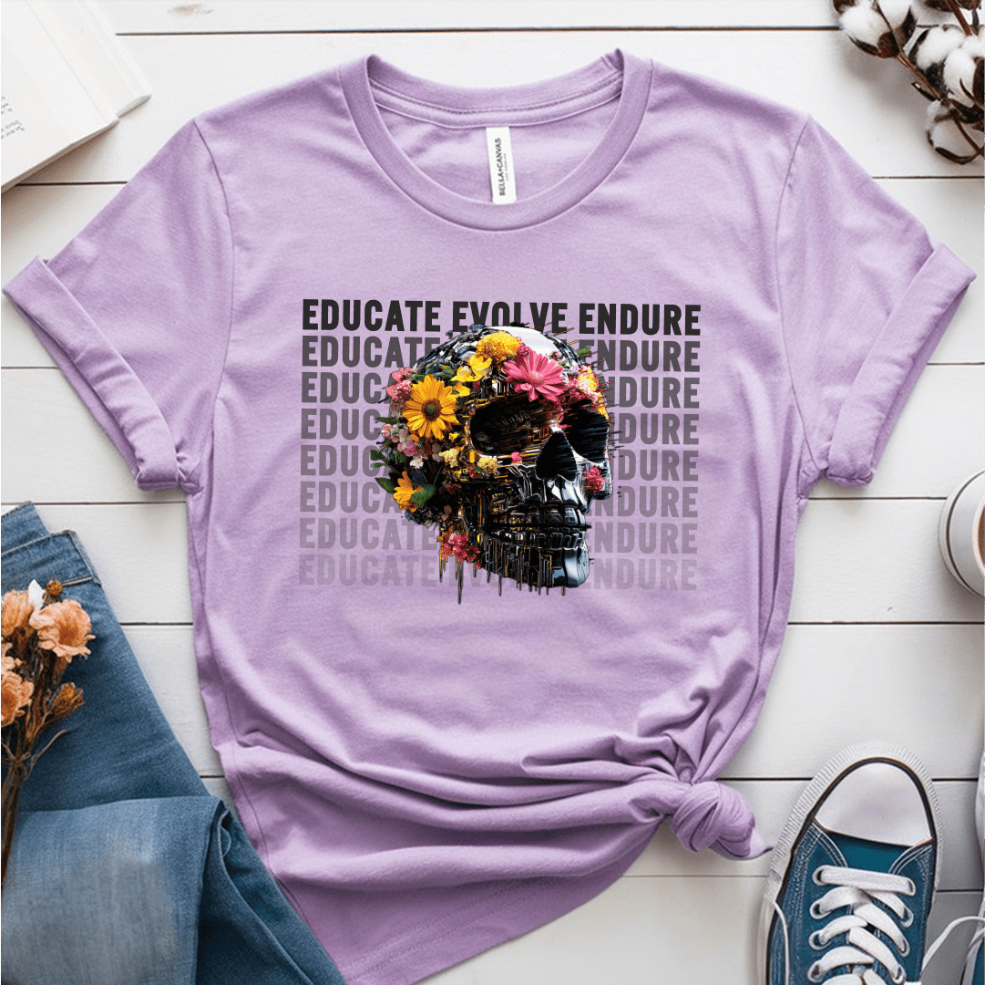 T-Shirt Heather Prism Lilac / S Educate Evolve Endure T-Shirt