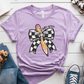 T-Shirt Heather Prism Lilac / S Personalized Grade Pencil Checkered Bow T-Shirt