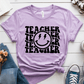 T-Shirt Heather Prism Lilac / S Teacher Wavy Groovy Text Lightning Smile T-Shirt