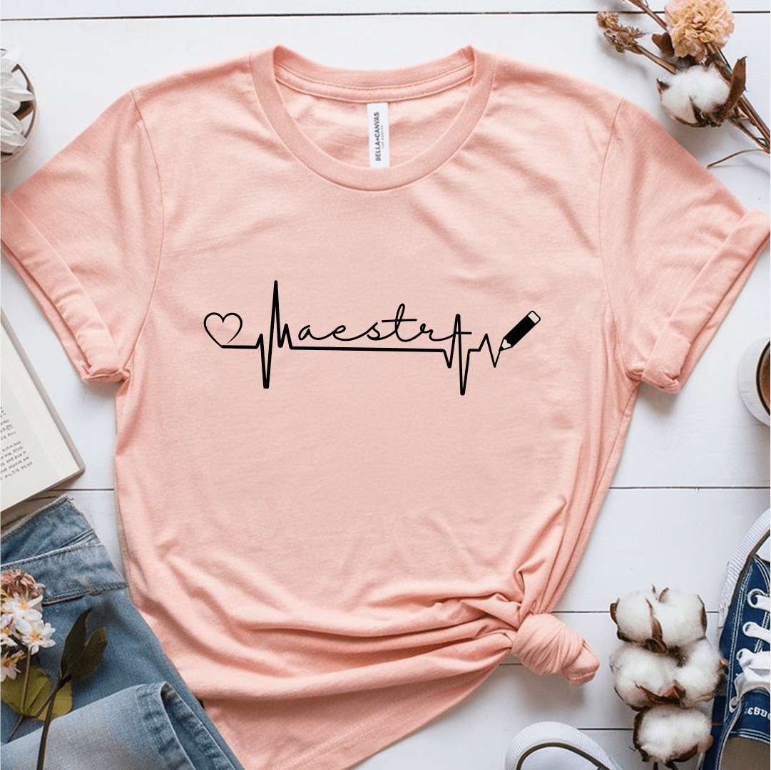 T-Shirt Heather Prism Peach / S Maestra Line Art T-Shirt