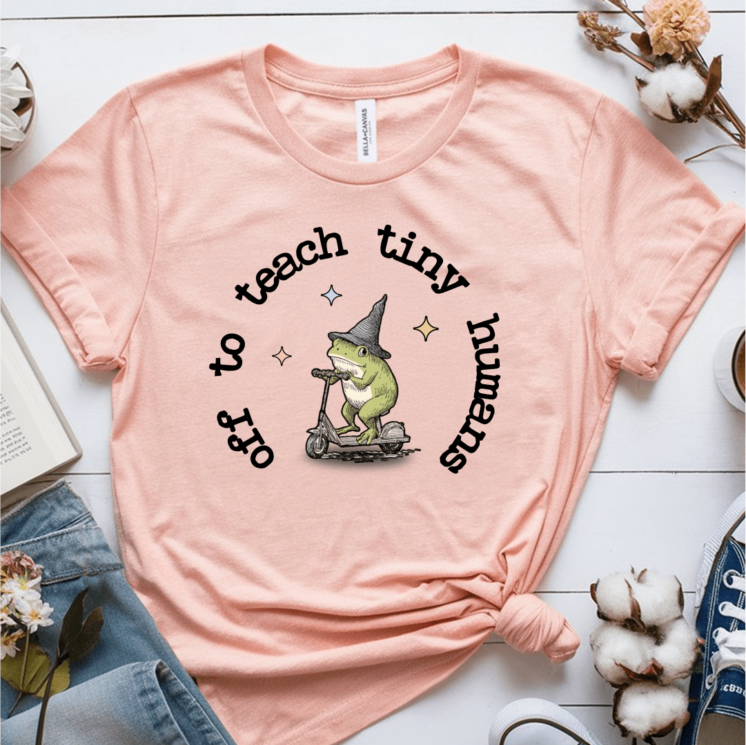 T-Shirt Heather Prism Peach / S Off To Teach Tiny Humans T-Shirt