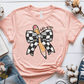 T-Shirt Heather Prism Peach / S Personalized Grade Pencil Checkered Bow T-Shirt