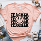T-Shirt Heather Prism Peach / S Teacher Wavy Groovy Text Lightning Smile T-Shirt