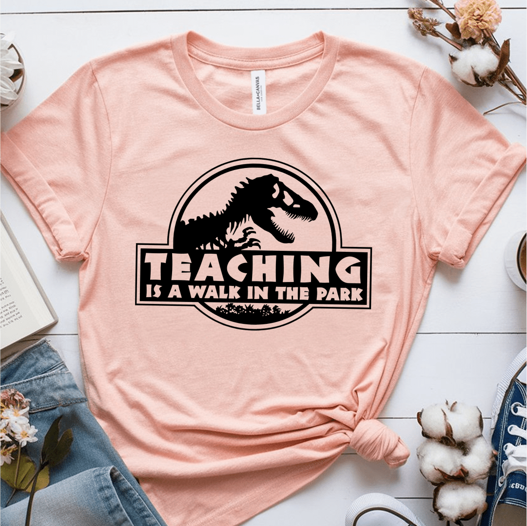 T-Shirt Heather Prism Peach / S Teaching Is A Walk In The Park T-Shirt