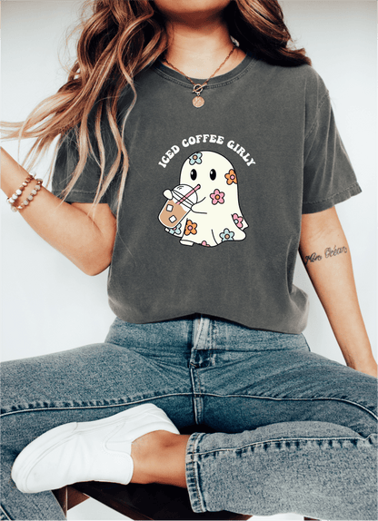 T-Shirt Iced Coffee Girly Ghost T-Shirt