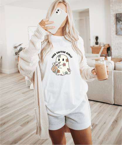 T-Shirt Iced Coffee Girly Ghost T-Shirt