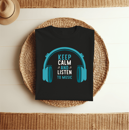 T-Shirt Keep Calm And Listen To Music T-Shirt