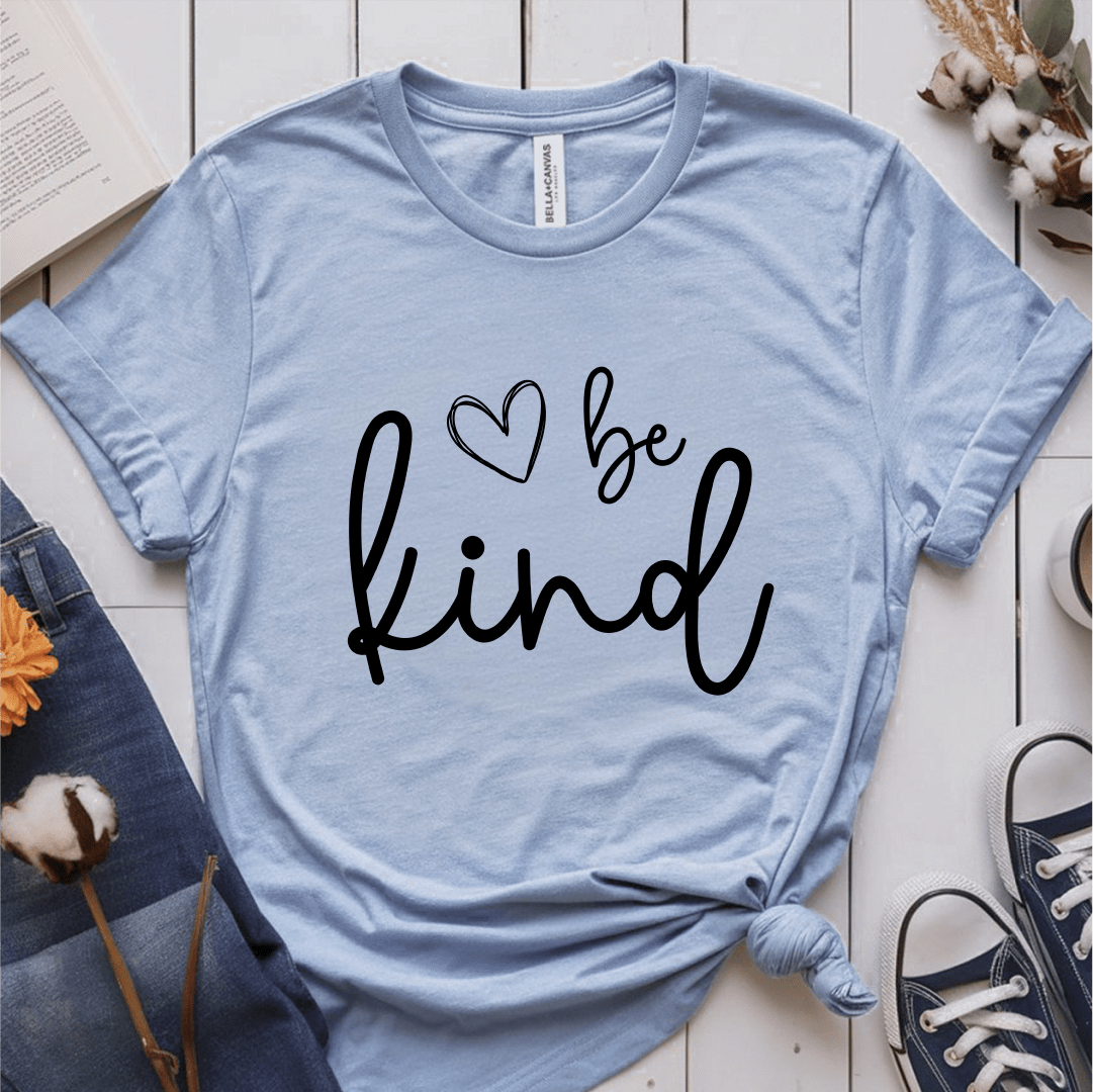 T-Shirt Light Blue / S Be Kind Heart Sketch T-Shirt