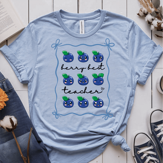 T-Shirt Light Blue / S Berry Best Teacher Blueberry T-Shirt