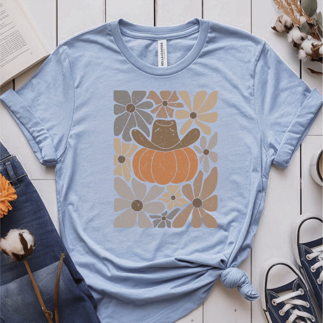 T-Shirt Light Blue / S Boho Fall Pumpkin T-Shirt