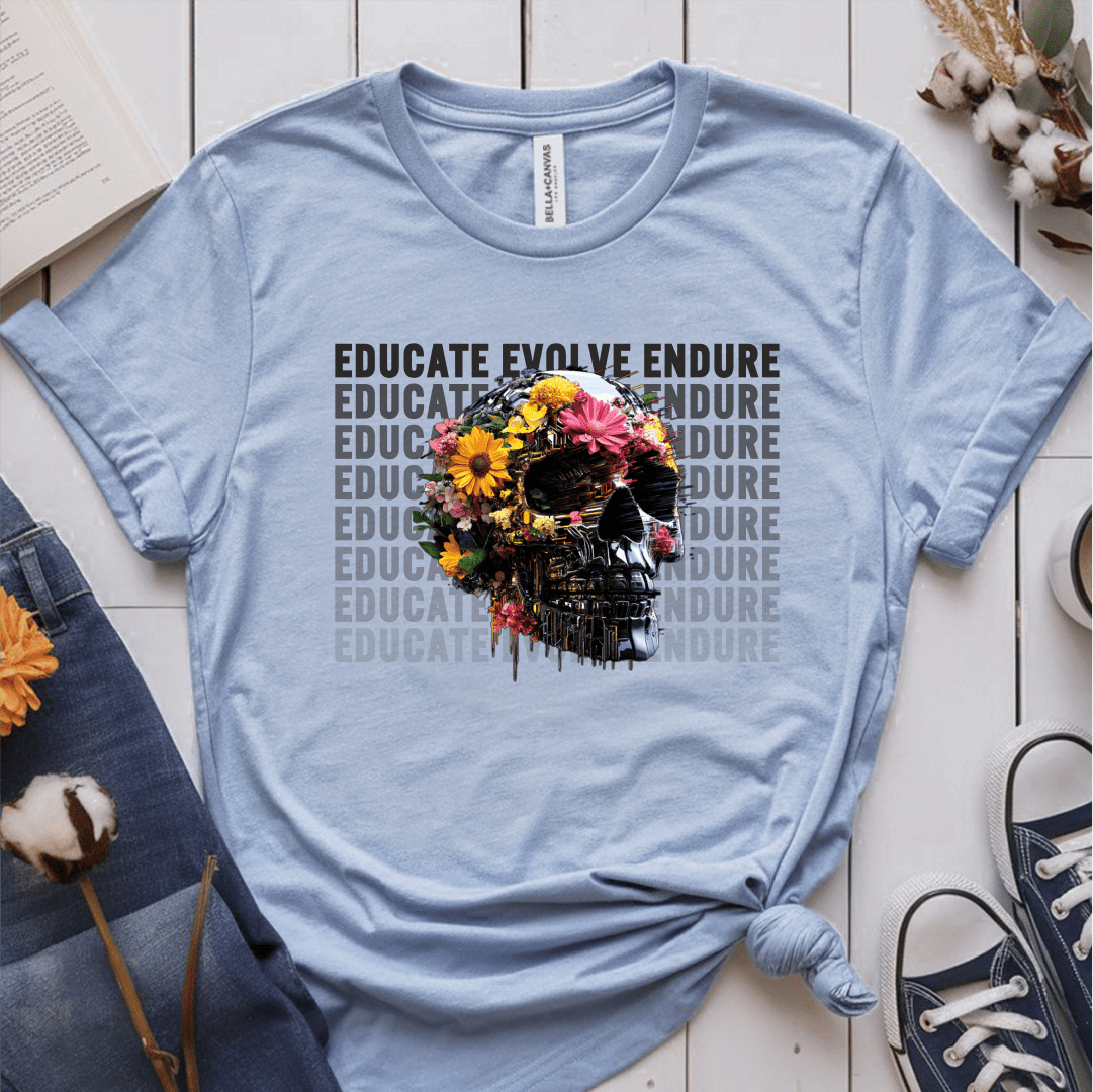 T-Shirt Light Blue / S Educate Evolve Endure T-Shirt