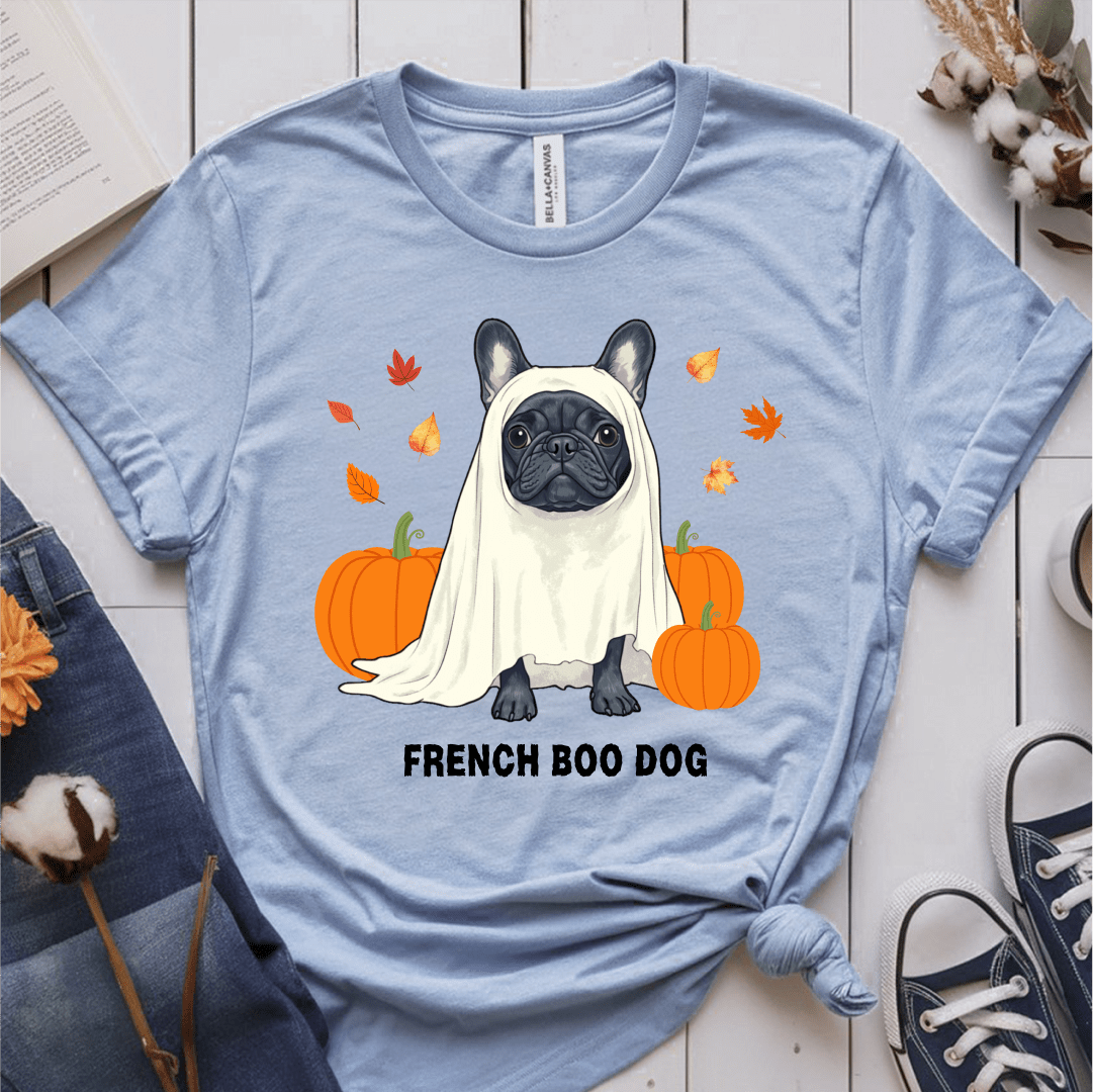 T-Shirt Light Blue / S French Boo Dog T-Shirt