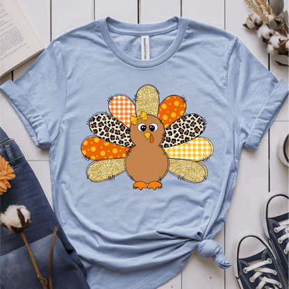 T-Shirt Light Blue / S Glitter Turkey T-Shirt