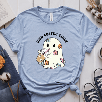 T-Shirt Light Blue / S Iced Coffee Girly Ghost T-Shirt