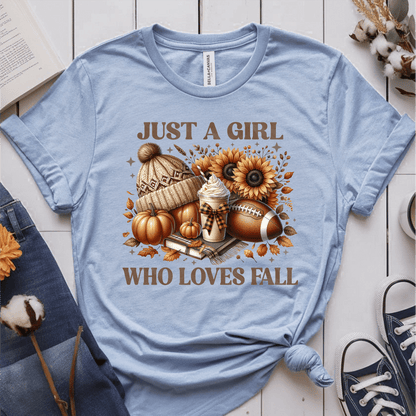 T-Shirt Light Blue / S Just A Girl Who Loves Fall T-Shirt