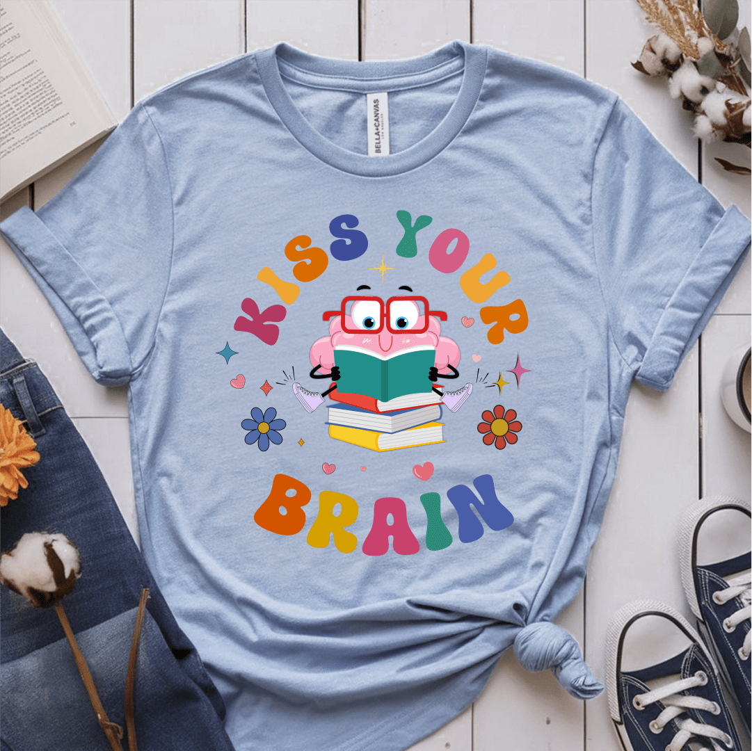T-Shirt Light Blue / S Kiss Your Brain T-Shirt