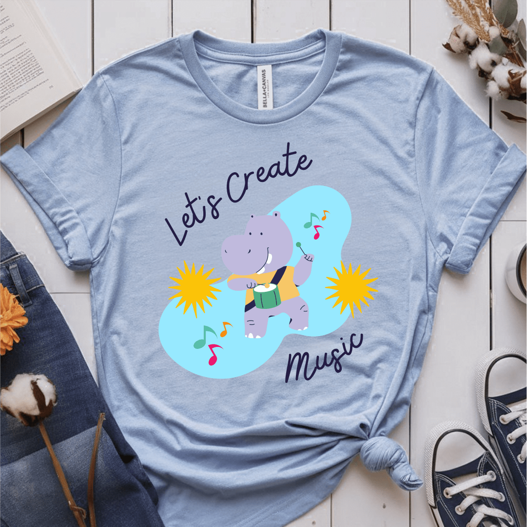 T-Shirt Light Blue / S Lets Create Music T-Shirt