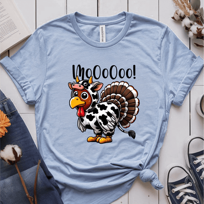 T-Shirt Light Blue / S Moo Turkey Cow T-Shirt