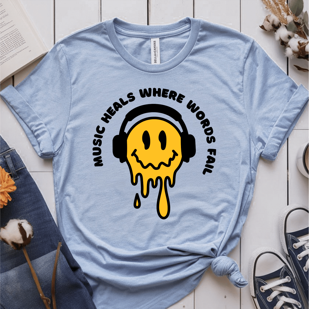 T-Shirt Light Blue / S Music Heals Where Words Fail T-Shirt