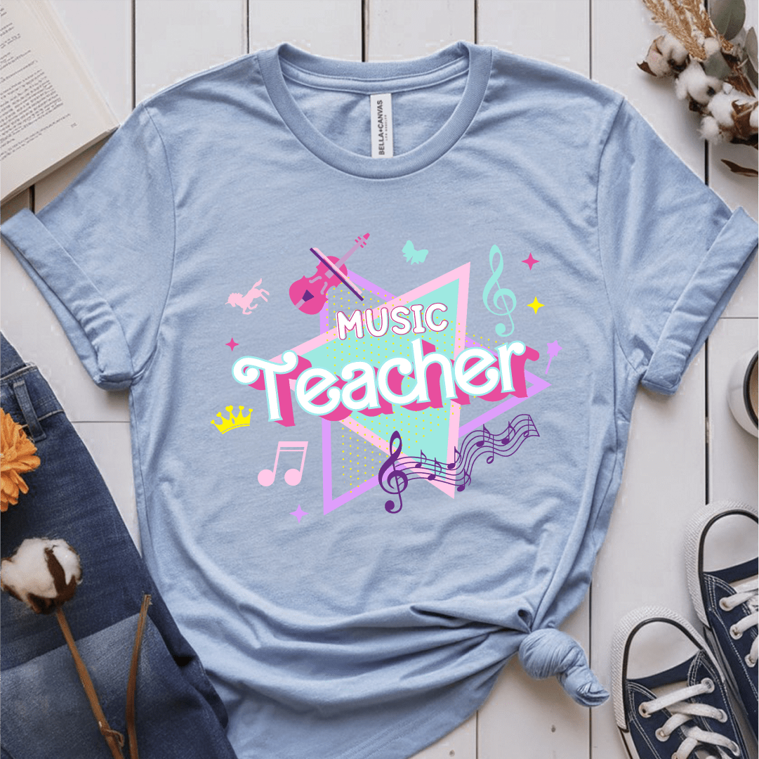 T-Shirt Light Blue / S Music Teacher Barbie T-Shirt