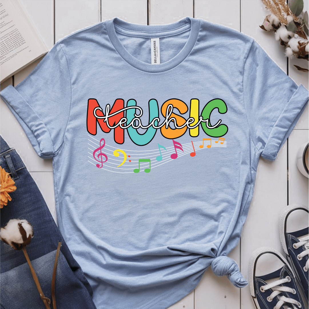 T-Shirt Light Blue / S Music Teacher Colorful T-Shirt