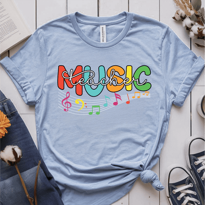 T-Shirt Light Blue / S Music Teacher Colorful T-Shirt