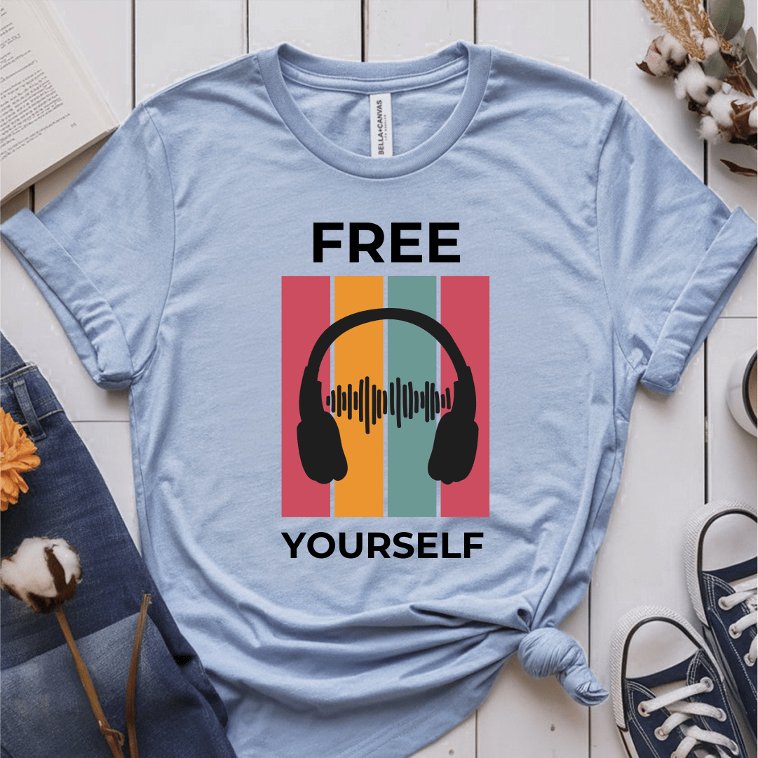 T-Shirt Light Blue / S Music Teacher Retro Headphones T-Shirt