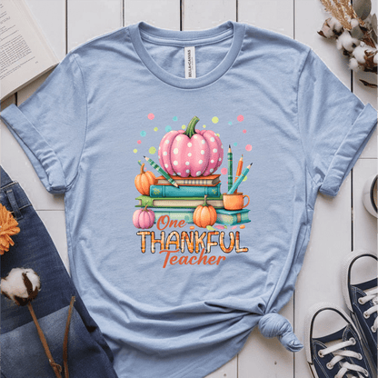 T-Shirt Light Blue / S One Thankful Teacher Polka Dot T-Shirt