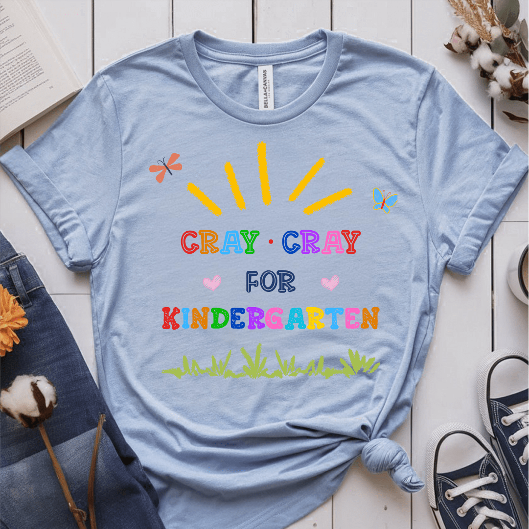 T-Shirt Light Blue / S Personalized Cray Cray For Grade Butterfly Colorful T-Shirt