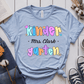 T-Shirt Light Blue / S Personalized Name And Grade Pastel Flower Heart Cute T-Shirt