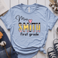 T-Shirt Light Blue / S Personalized Name And Grade Pencil Heart T-Shirt