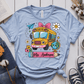 T-Shirt Light Blue / S Personalized Name School Bus Cute Icon Pencil T-Shirt