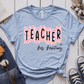 T-Shirt Light Blue / S Personalized Teacher Name Floral Block Design T-Shirt