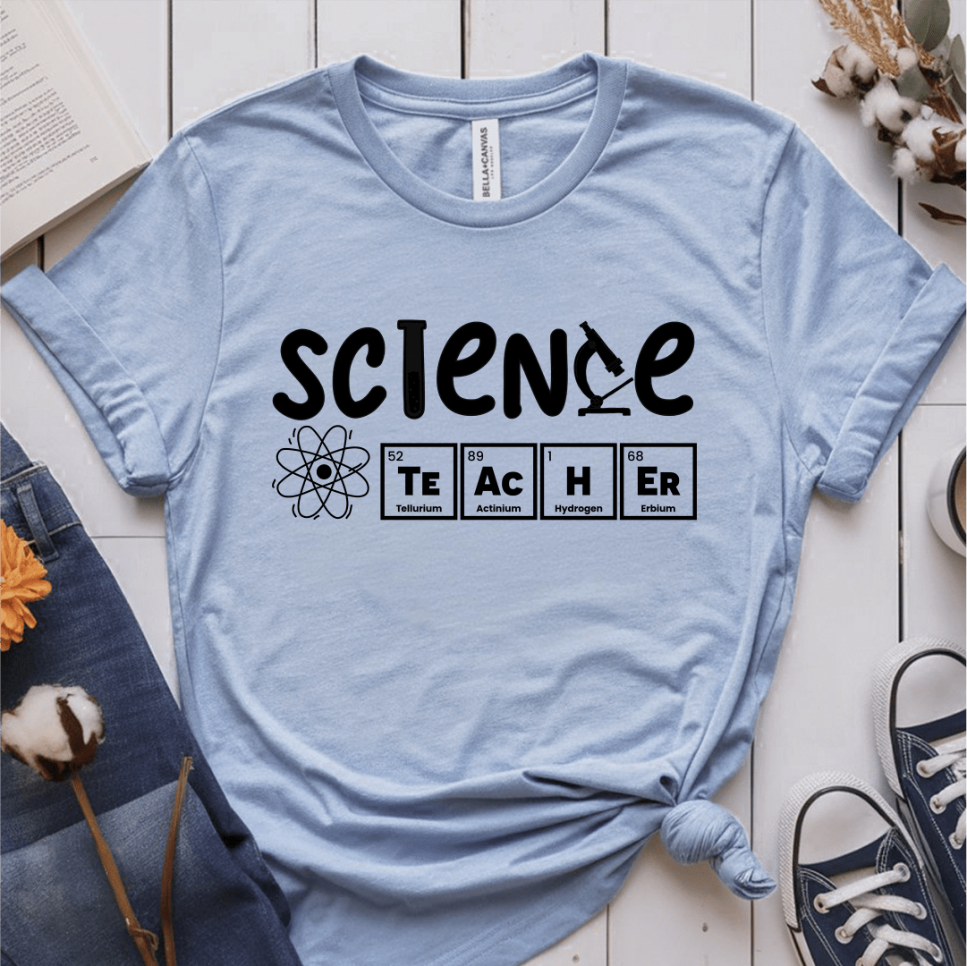 T-Shirt Light Blue / S Science Teacher Periodic Table T-Shirt
