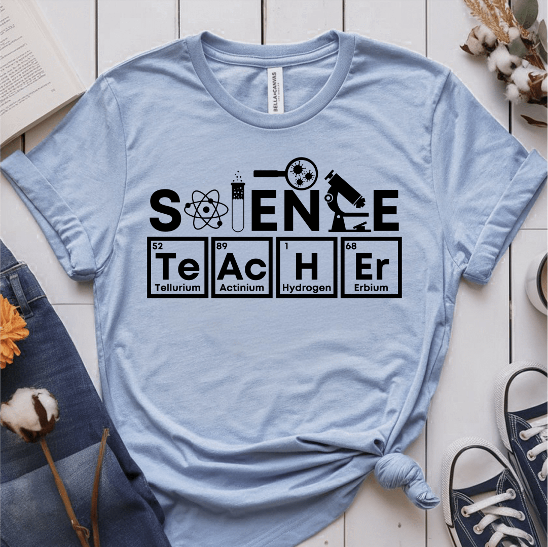 T-Shirt Light Blue / S Science Teacher Periodic Table T-Shirt