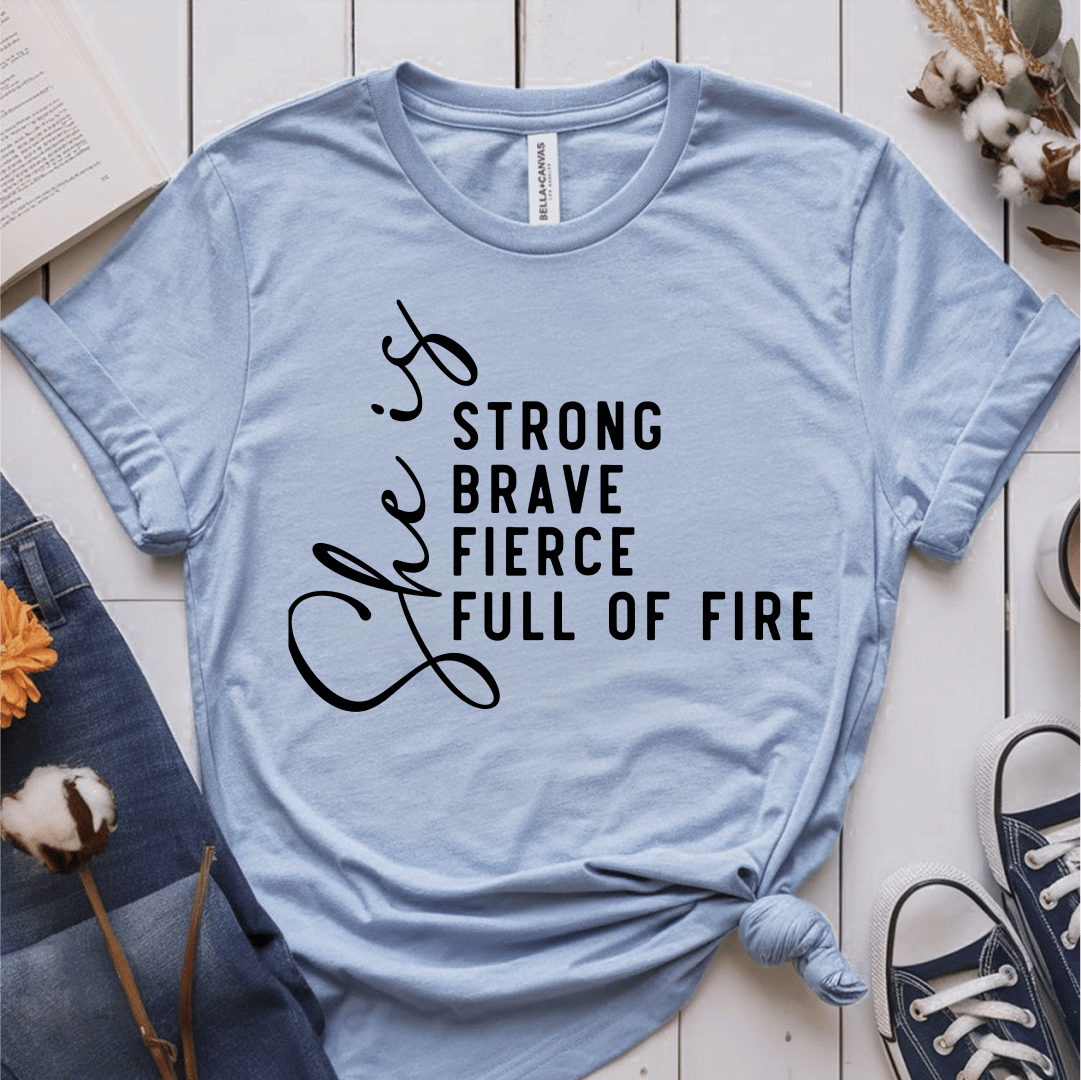 T-Shirt Light Blue / S She Is Strong T-Shirt