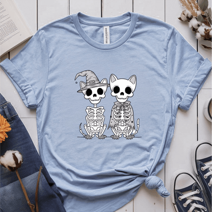 T-Shirt Light Blue / S Skeleton Cat Dog T-Shirt