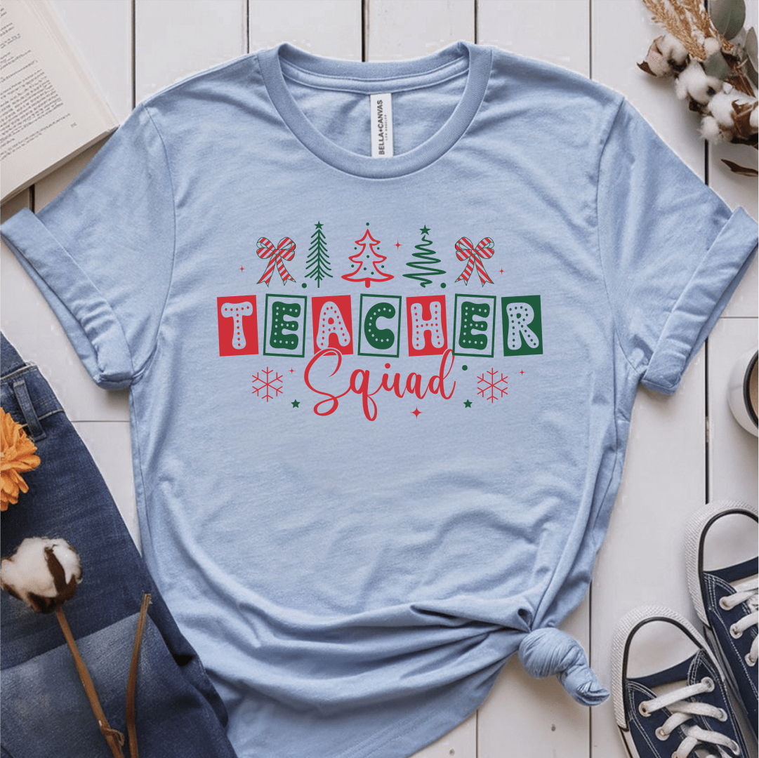 T-Shirt Light Blue / S Teacher Squad Red Green Boxes T-Shirt