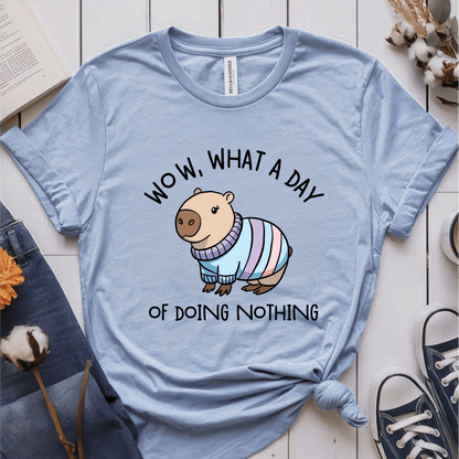 T-Shirt Light Blue / S Wow What A Day Of Doing Nothing T-Shirt