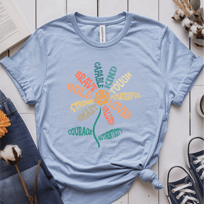 T-Shirt Light Blue / S You Are Enough Flower T-Shirt