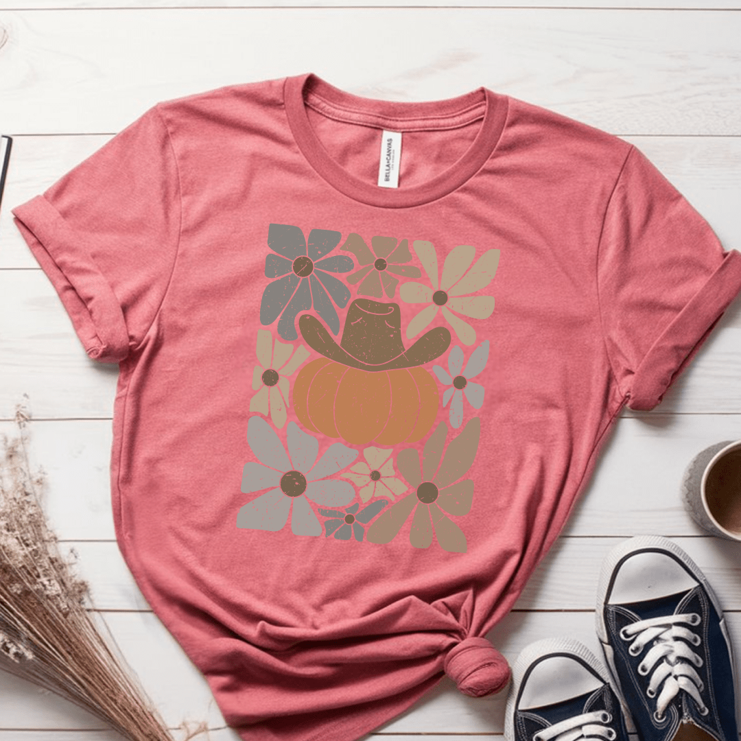 T-Shirt Mauve / S Boho Fall Pumpkin T-Shirt