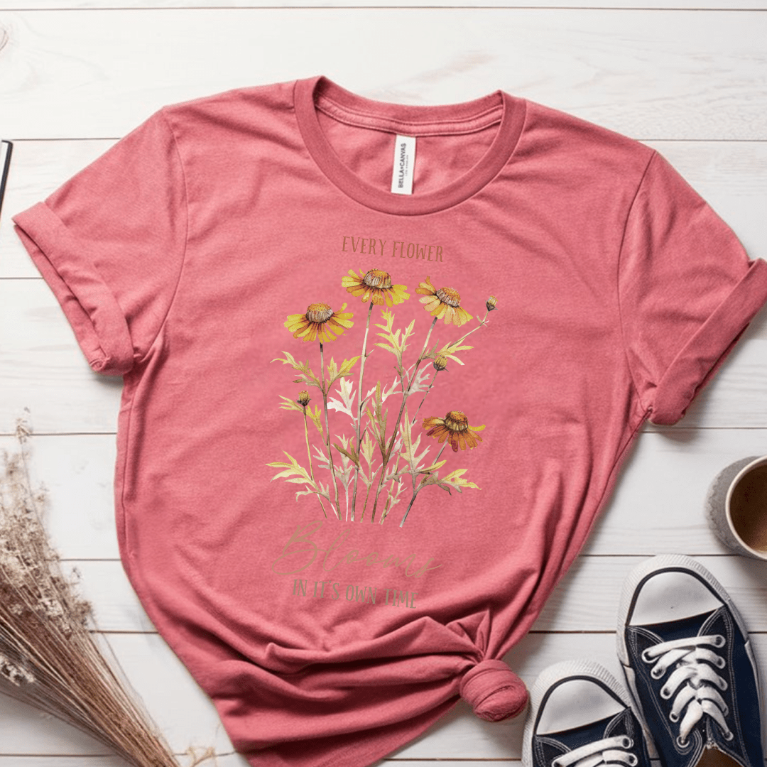 T-Shirt Mauve / S Every Flower Blooms In Its Own Time T-Shirt