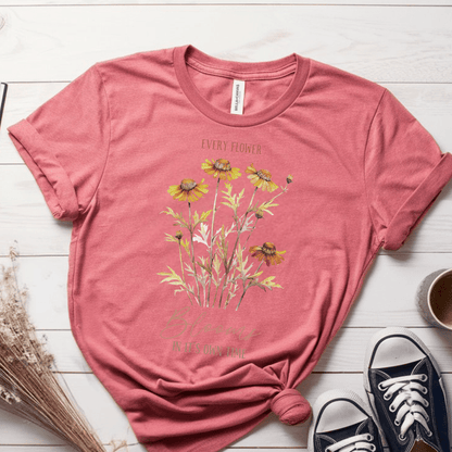 T-Shirt Mauve / S Every Flower Blooms In Its Own Time T-Shirt